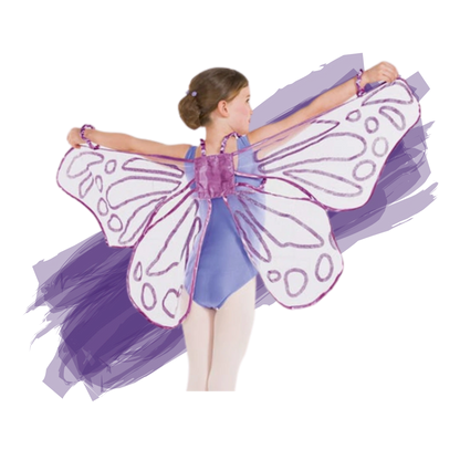 Floating Wings with Glitter - purple