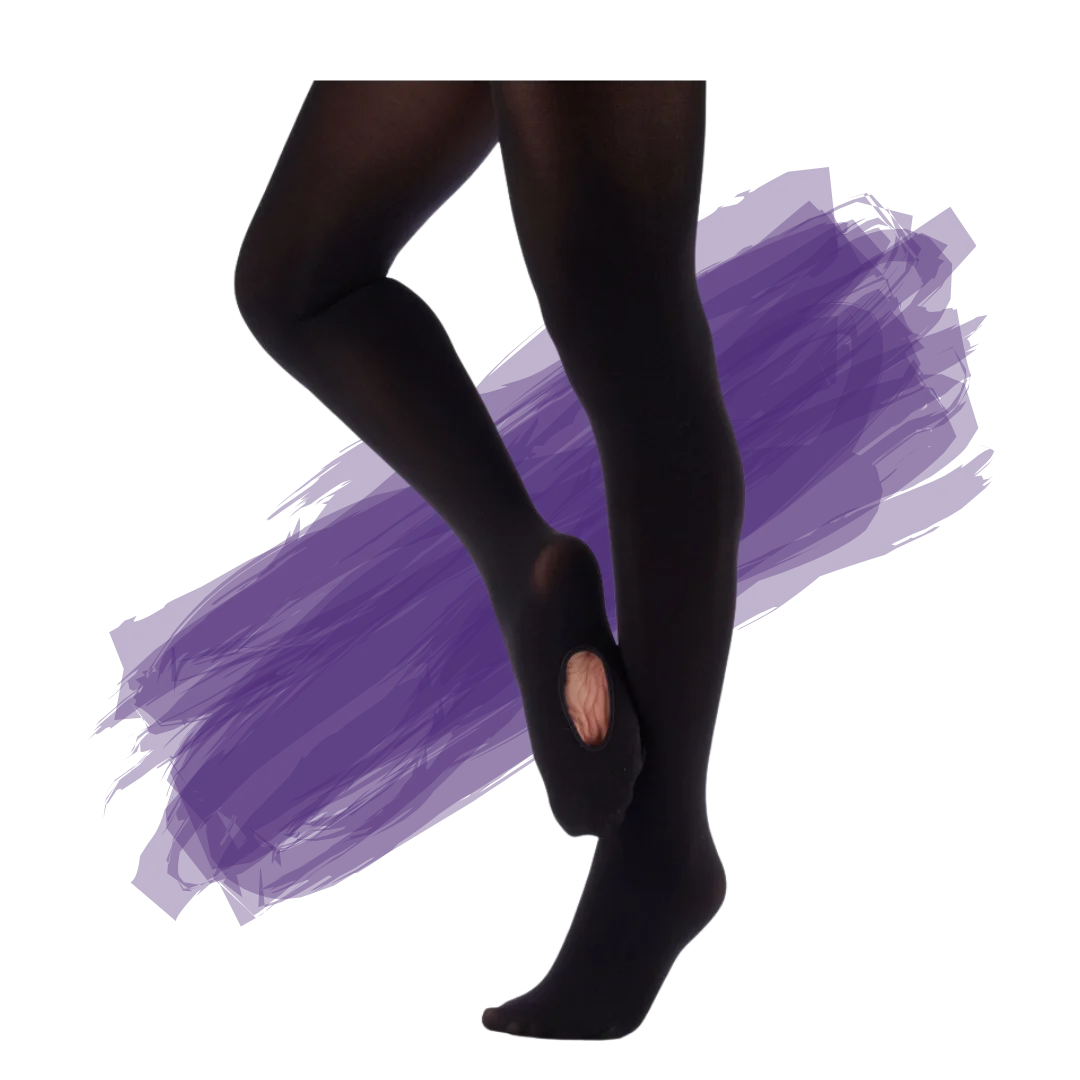 Convertible Toe Ballet Tights - Teens and Adult - Black